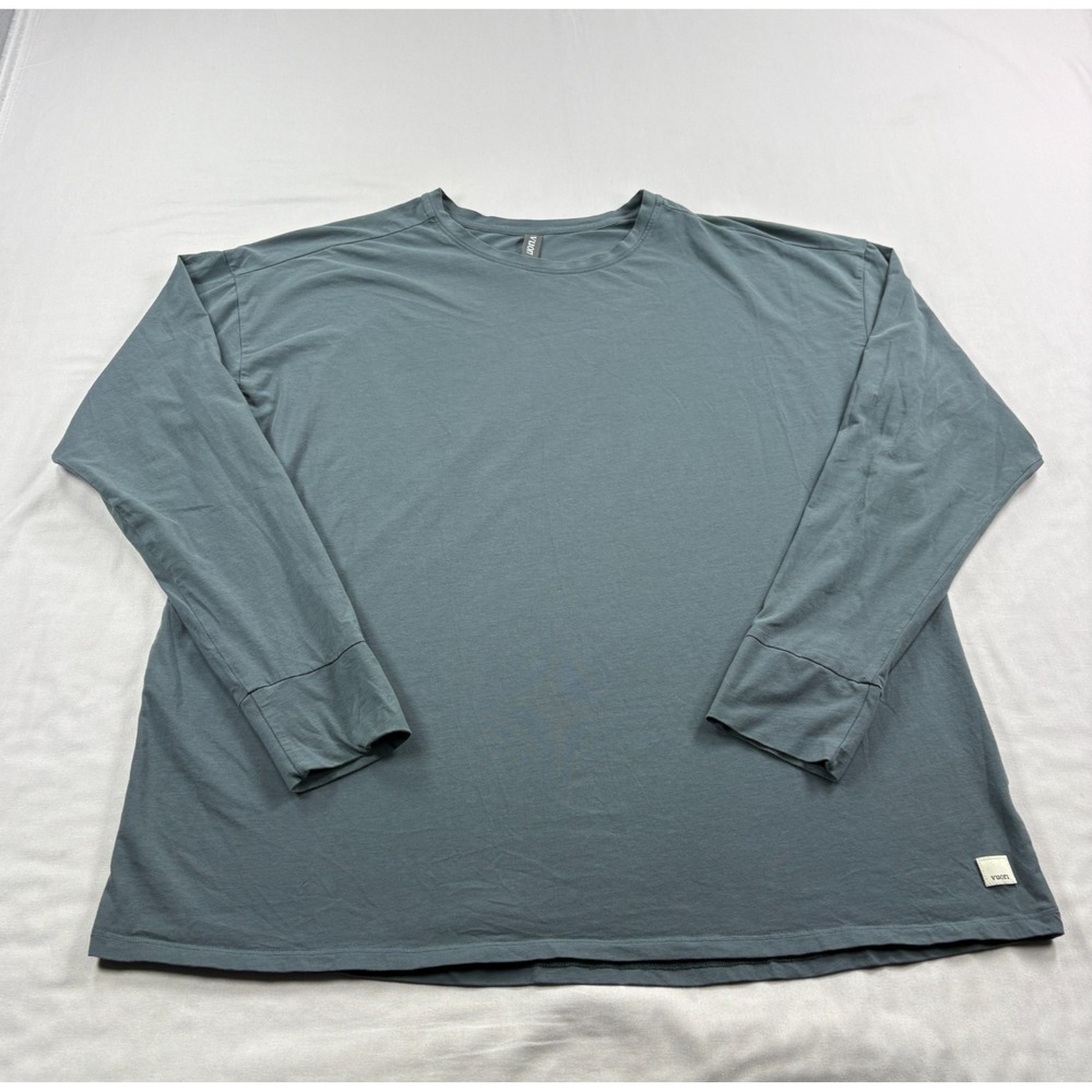 Vuori Shirt Womens Medium Blue Gray Long Sleeve Feather Tee Stretch Tech Gym